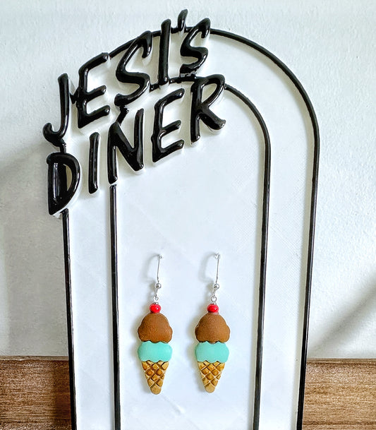 Two-Scoop Ice Cream Dangles SILVER HOOKS